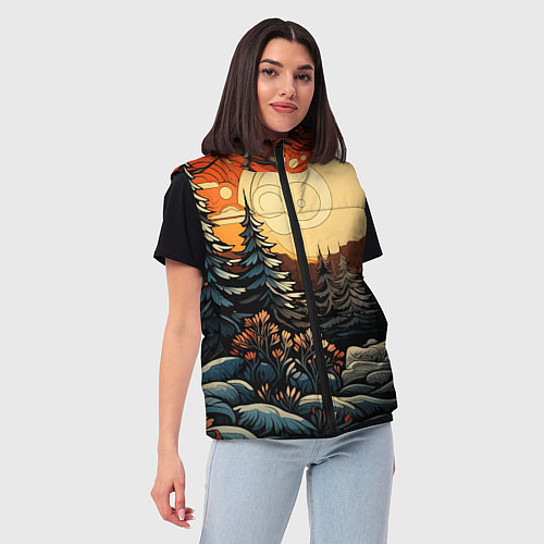 Женский жилет Волшебная роспись / 3D-Красный – фото 3