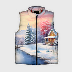 Женский жилет Сказочная метель подарков, цвет: 3D-красный