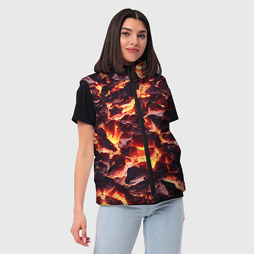 Женский жилет Бурлящая лава / 3D-Красный – фото 3