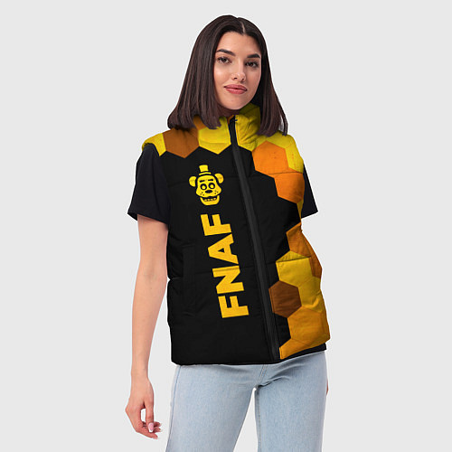 Женский жилет FNAF - gold gradient по-вертикали / 3D-Черный – фото 3