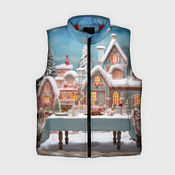 Женский жилет Снежный день в городе, цвет: 3D-красный