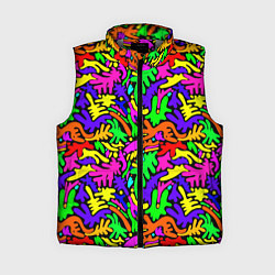 Женский жилет Яркие цветные каракули, цвет: 3D-светло-серый