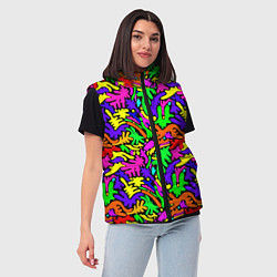 Женский жилет Яркие цветные каракули, цвет: 3D-светло-серый — фото 2