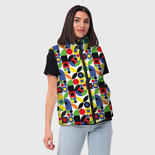 Женский жилет Паттерн из геометрических фигур / 3D-Черный – фото 3