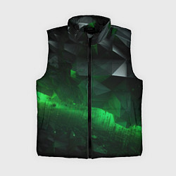 Женский жилет Асимметрия зеленого узора