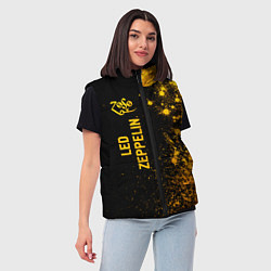 Женский жилет Led Zeppelin - gold gradient по-вертикали, цвет: 3D-черный — фото 2