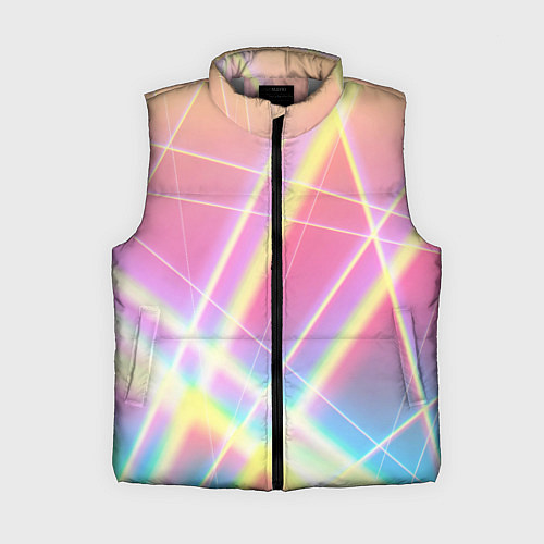 Женский жилет Хаотичные неоновые линии / 3D-Светло-серый – фото 1