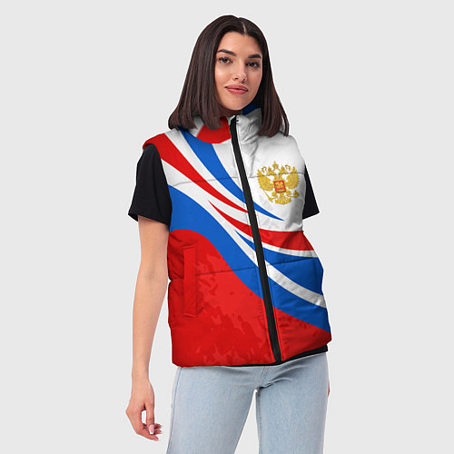 Женский жилет Россия - спортивная униформа / 3D-Черный – фото 3