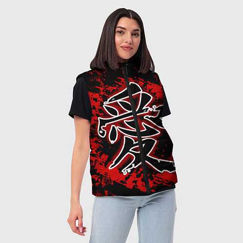 Женский жилет Иероглиф любовь / 3D-Черный – фото 3