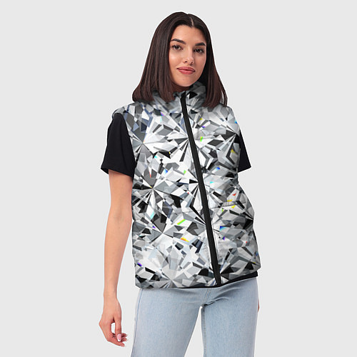 Женский жилет Магия бриллиантового мерцания / 3D-Светло-серый – фото 3