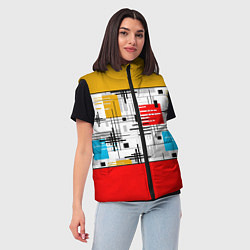 Женский жилет Узор красного горчичного цвета, цвет: 3D-черный — фото 2