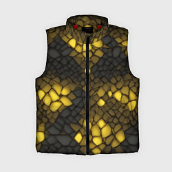 Женский жилет Жёлтый трескающийся камень, цвет: 3D-красный