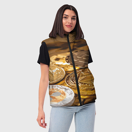 Женский жилет Виртуальные монеты / 3D-Красный – фото 3