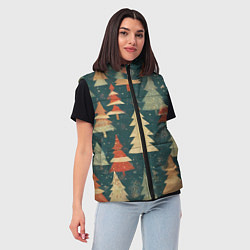 Женский жилет Елки новый год, цвет: 3D-красный — фото 2