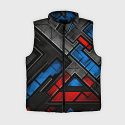 Женский жилет Темная абстракция из геометрических фигур, цвет: 3D-черный