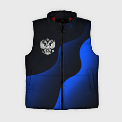 Женский жилет Герб РФ - глубокий синий, цвет: 3D-красный