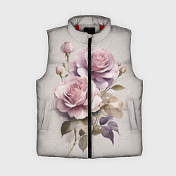 Женский жилет Нежные розовые розы на стене