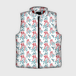 Женский жилет Веточки омелы и остролиста для праздника