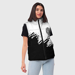 Женский жилет Juventus black sport texture, цвет: 3D-светло-серый — фото 2