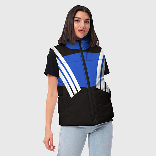 Женский жилет Олимпийка 90х - полоски / 3D-Красный – фото 3