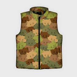 Женский жилет Котики - камуфляж, цвет: 3D-черный