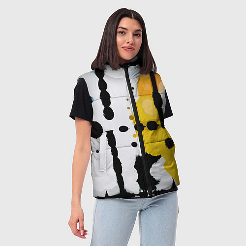 Женский жилет Цветная абстракция - минимализм / 3D-Красный – фото 3