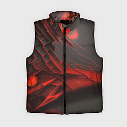 Женский жилет Красная сеть на чёрном фоне, цвет: 3D-светло-серый
