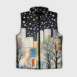 Женский жилет Новогодний ночной город