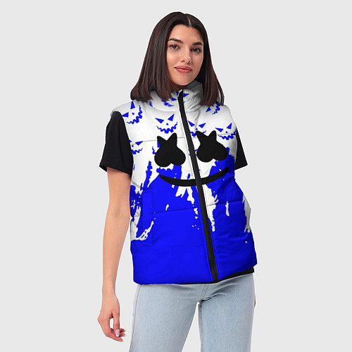 Женский жилет Marshmello dj blue pattern music band / 3D-Черный – фото 3