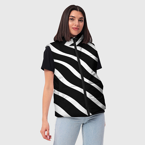 Женский жилет Зебра полосы / 3D-Светло-серый – фото 3