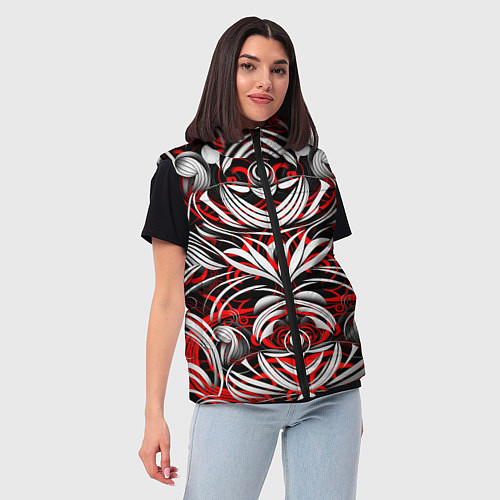 Женский жилет Узоры паттерны / 3D-Светло-серый – фото 3