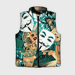 Женский жилет Криптавалюта с маской Виндетта, цвет: 3D-черный