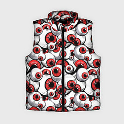 Женский жилет Красные глазные яблоки, цвет: 3D-черный