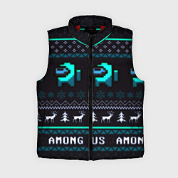 Женский жилет Among us зима олени, цвет: 3D-красный
