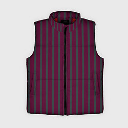 Женский жилет Темно бордовый в широкую полоску, цвет: 3D-красный