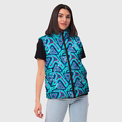 Женский жилет Цветные графические многоугольники, цвет: 3D-светло-серый — фото 2