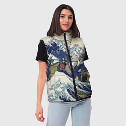 Женский жилет Kanagawa wave - Gyarados, цвет: 3D-черный — фото 2