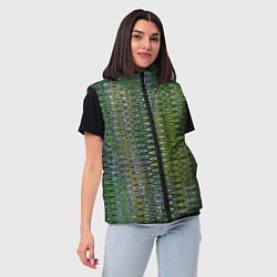 Женский жилет Волнистый зигзаг зеленый с переливами цветными, цвет: 3D-светло-серый — фото 2
