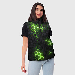 Женский жилет Неоновый зеленый, цвет: 3D-светло-серый — фото 2