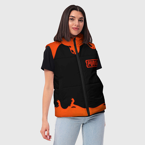 Женский жилет PUBG orange splash / 3D-Черный – фото 3