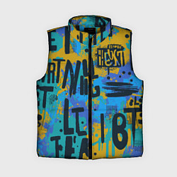 Женский жилет Крупные буквы на цветном фоне