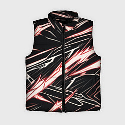 Женский жилет Красные и белые полосы на чёрном фоне
