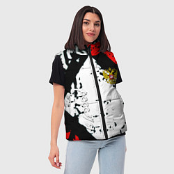 Женский жилет Россия краски текстура, цвет: 3D-черный — фото 2