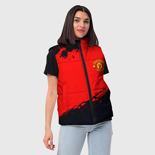 Женский жилет Manchester United colors sport / 3D-Светло-серый – фото 3