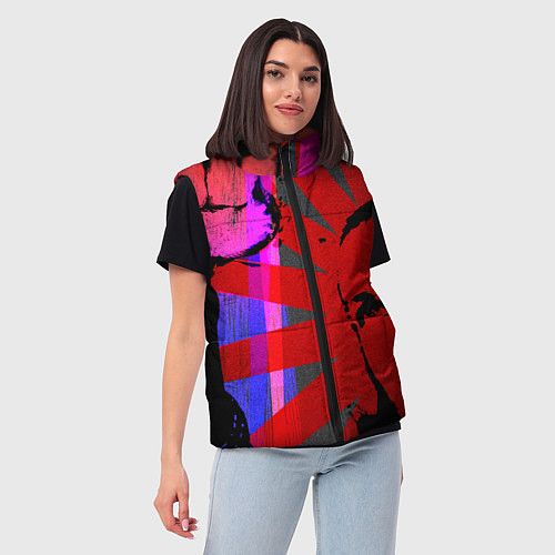 Женский жилет Красный удар / 3D-Светло-серый – фото 3