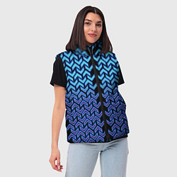 Женский жилет Синие стрелки на чёрном фоне киберпанк, цвет: 3D-черный — фото 2