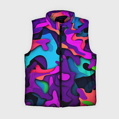 Женский жилет Яркий неоновый камуфляж / 3D-Светло-серый – фото 1