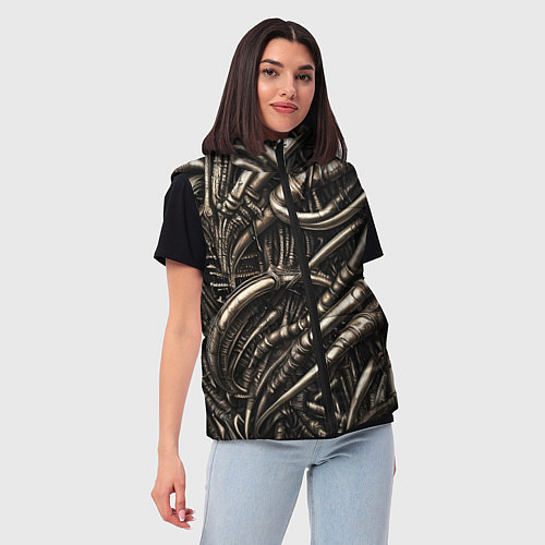 Женский жилет Серые трубки чужих / 3D-Черный – фото 3