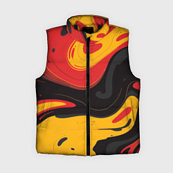 Женский жилет Красные желтые оранжевые пятна краски