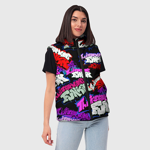 Женский жилет Friday Night Funkin стикеры / 3D-Красный – фото 3